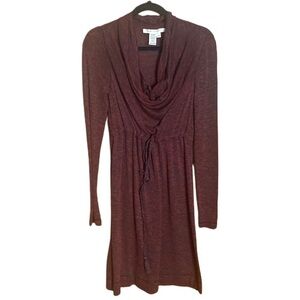 Max Studio lightweight knit cowl neck sweater dress with drawstring waist sz M